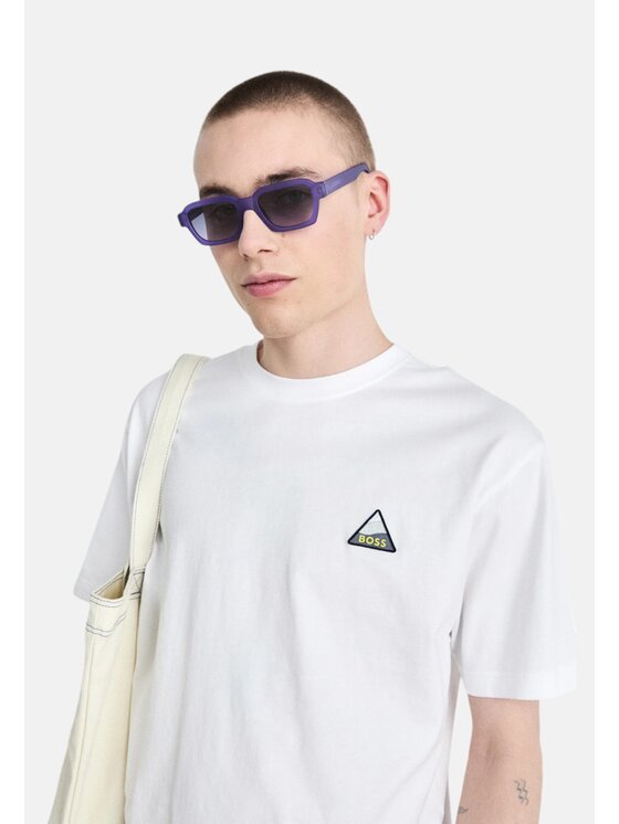 BOSS BOSS T-Shirt q-roa-35446 Biały Regular Fit