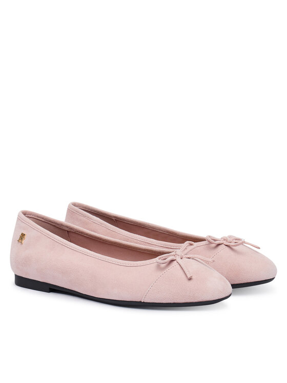 Tommy Hilfiger Tommy Hilfiger Ballerine Th Monogram Suede Ballerinas FW0FW09357 Rosa