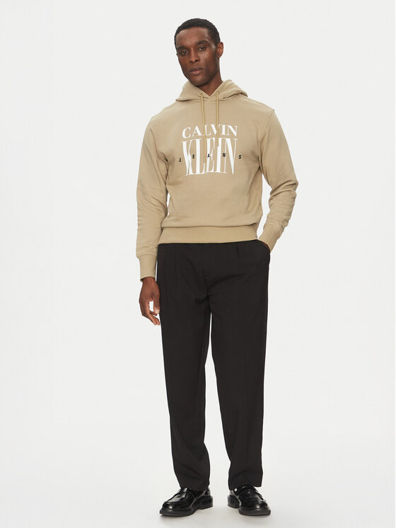 Calvin Klein Jeans Calvin Klein Jeans Džemperis ar kapuci Serif Font Graphic J30J327520 Bēšs Regular Fit