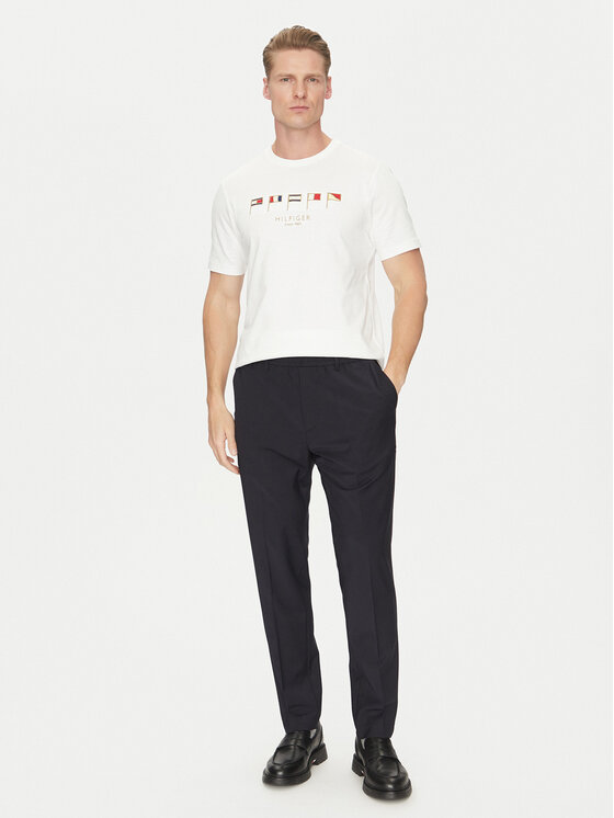 Tommy Hilfiger Tommy Hilfiger T-Shirt Multi Flags MW0MW38616 Biały Regular Fit