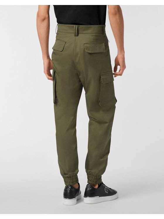 PHILIPP PLEIN PHILIPP PLEIN Jogger nohavice 25467 Zelená Jogger Fit