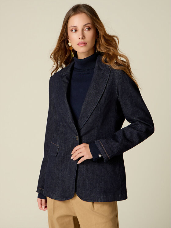 Oltre Oltre Marynarka R410R002480N034 Niebieski Slim Fit