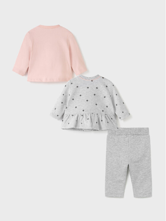 Completo felpa, maglietta e pantaloni 2671 Grigio