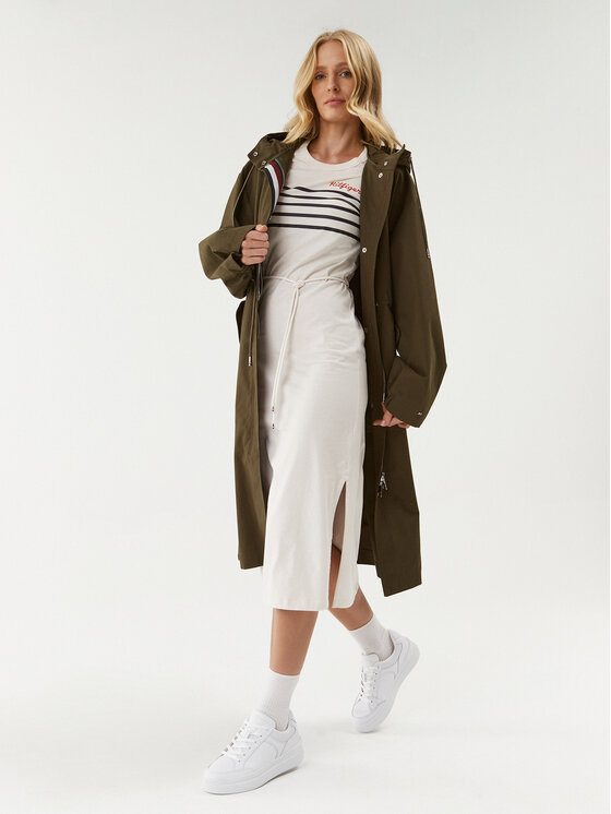 Tommy Hilfiger Tommy Hilfiger Každodenní šaty WW0WW37850 Écru Regular Fit