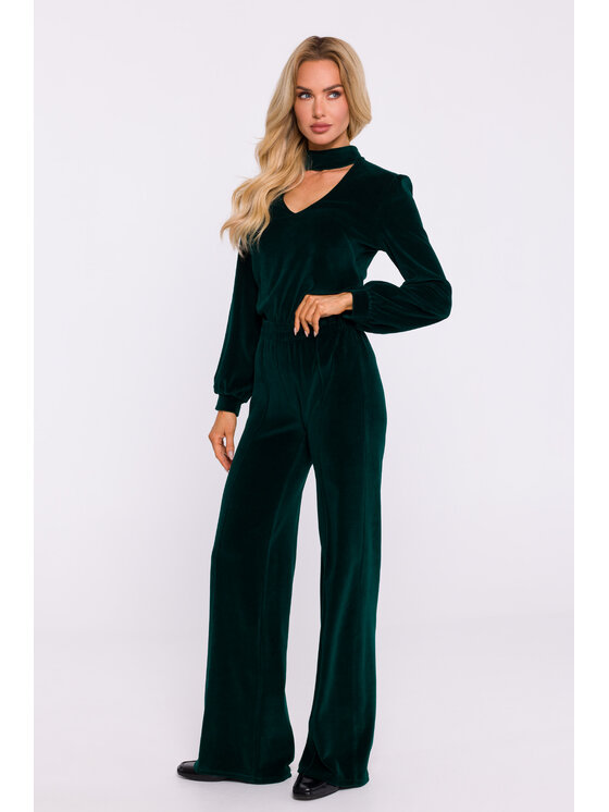 Made of Emotion Made of Emotion Kalhoty culottes M830 Zelená Wide Leg