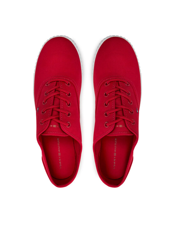 Tommy Hilfiger Tommy Hilfiger Tenisice Canvas Lace Up Sneaker FW0FW07805 Crvena