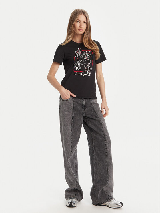 KARL LAGERFELD KARL LAGERFELD T-särk A3W17099 Must Regular Fit