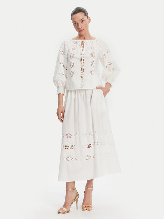 Liu Jo Liu Jo Midi sukně WA5258 T4853 Bílá Regular Fit