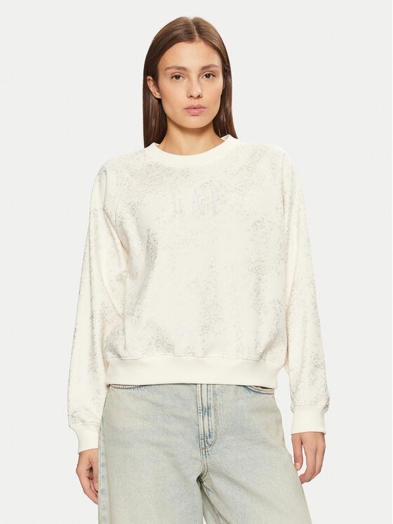 Gap Mikina 588019-04 Écru Relaxed Fit