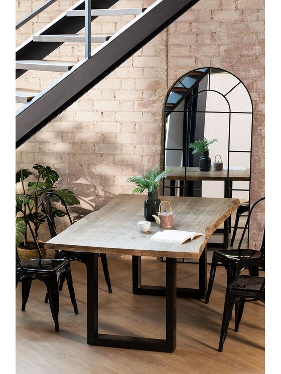 MIAhome MIAhome Lustro okno metalowe czarne 180x80 cm Czarny