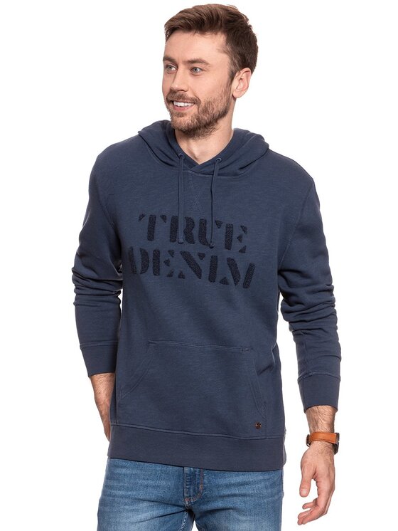 Mustang Mustang Felpa TERRY HOODIE Blu Regular Fit