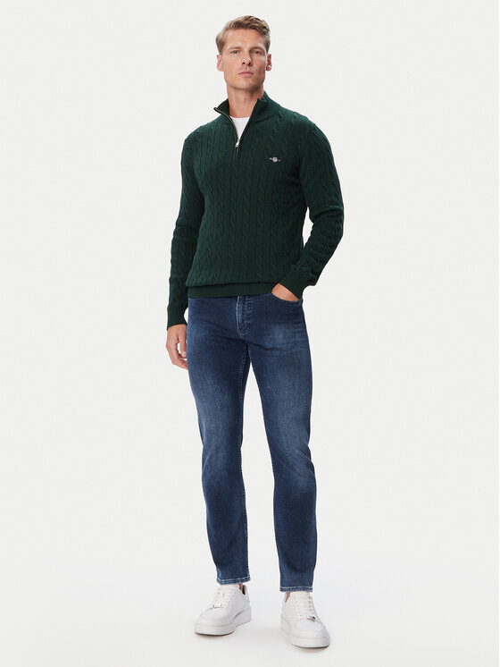 Gant Gant Sweter 8050603 Zielony ciemny Regular Fit