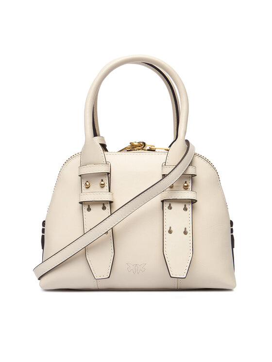 PINKO PINKO Handtasche Bowling Bag Zip Mini AI 25-26 PLTT 105333 A0QO Écru