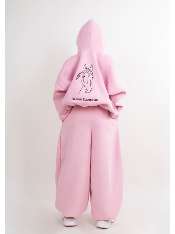 DKaren Sport DKaren Sport Komplet bluza i spodnie materiałowe EQ-K-B27 001 Różowy Balloon Fit