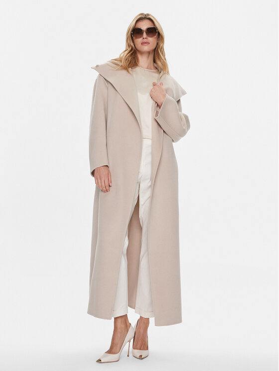 Calvin Klein Calvin Klein Płaszcz wełniany K20K206746 Beżowy Relaxed Fit