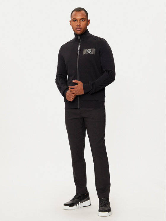 Plein Sport Plein Sport Majica dugih rukava FADC MJB3414 STE003N 0202 Crna Regular Fit