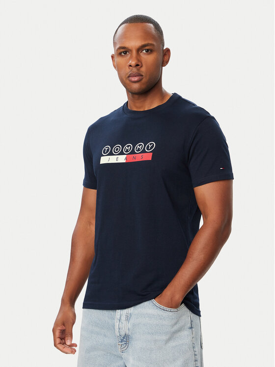 Tommy Jeans Tommy Jeans T-Shirt Dna Play DM0DM23715 Tmavomodrá Slim Fit