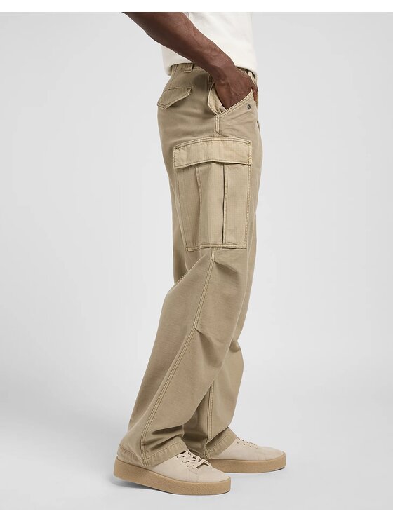 Lee Lee Spodnie materiałowe Parachute Cargo Kansas Beżowy Straight Fit