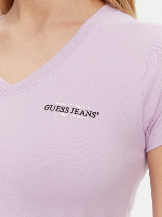 Guess Jeans Guess Jeans Tričko W4YI23 J1314 Fialová Slim Fit