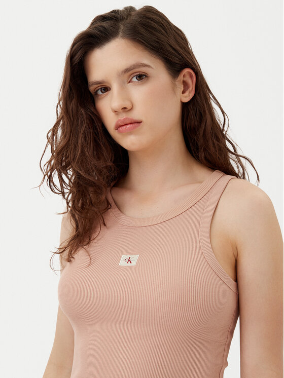 Calvin Klein Jeans Calvin Klein Jeans Top J20J224762 Bež Slim Fit