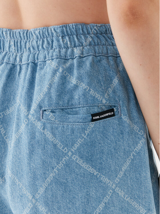 KARL LAGERFELD KARL LAGERFELD Jeans kratke hlače 231W1106 Modra Relaxed Fit