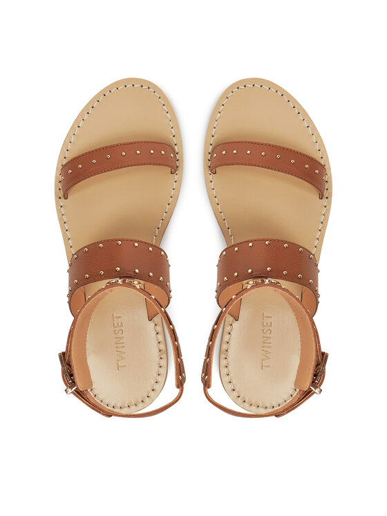 TWINSET TWINSET Sandały 251GCJ04C Brązowy