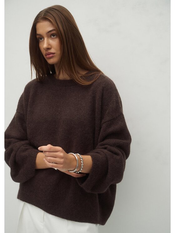 Le Collet Le Collet Sweter DIANA Brązowy Oversize