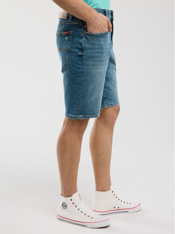 BIG STAR BIG STAR Szorty jeansowe ADEN Niebieski Slim Fit