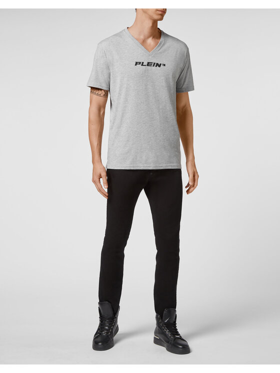 PHILIPP PLEIN PHILIPP PLEIN T-Shirt 6535 Szary Regular Fit