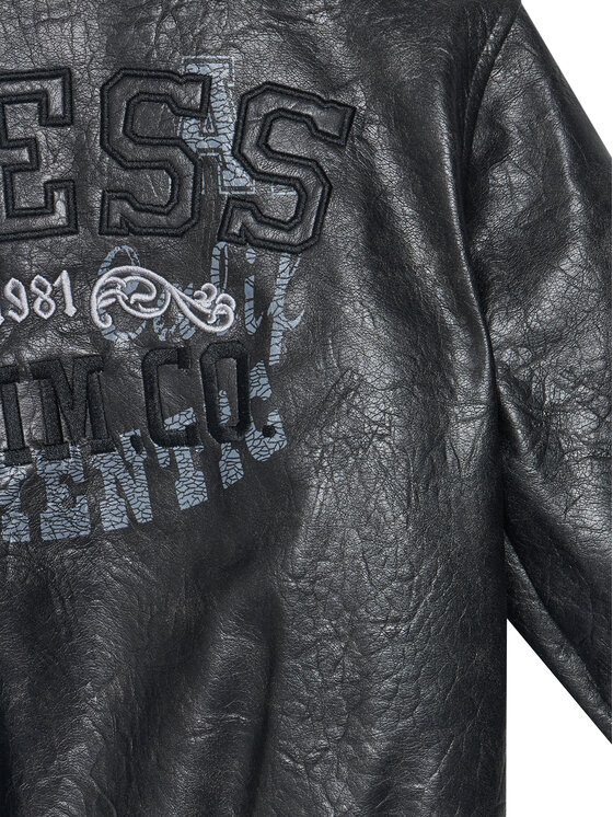 Guess Guess Μπουφάν από απομίμηση δέρματος L5YL03 W0100 Μαύρο Regular Fit