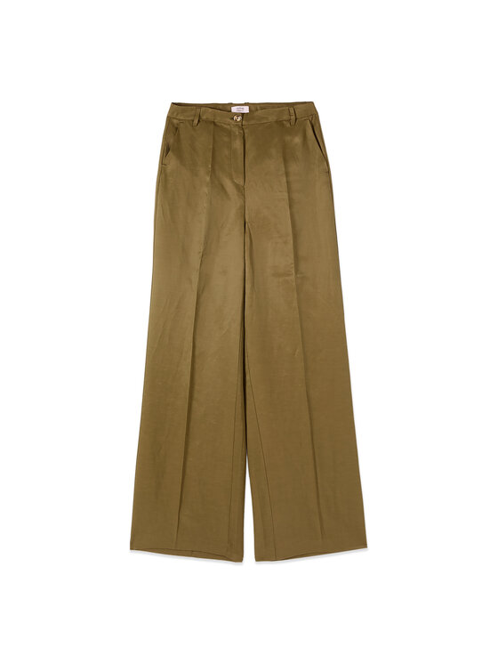Oltre Oltre Pantaloni di tessuto P054R008914N035 Verde Baggy Fit