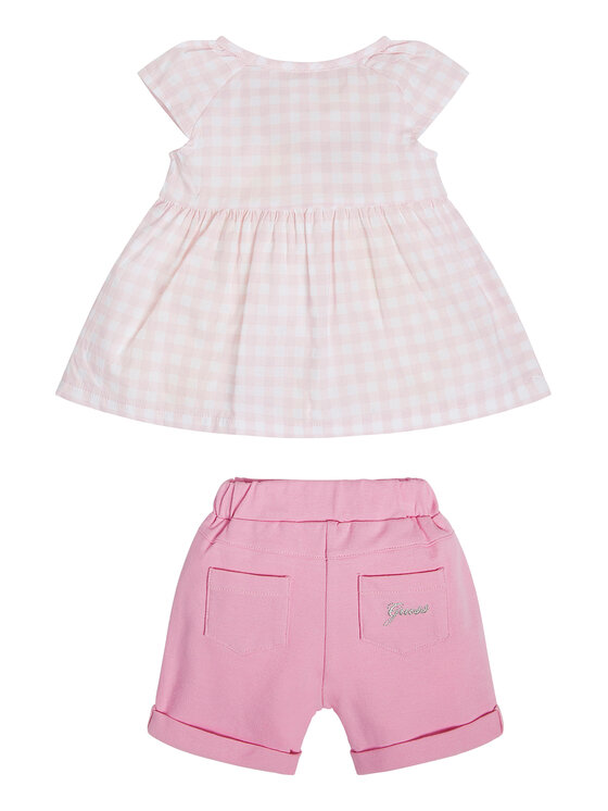 Guess Guess Komplekti kuuluvad t-särk ja šortsid A3GG12 WFBB0 Roosa Regular Fit