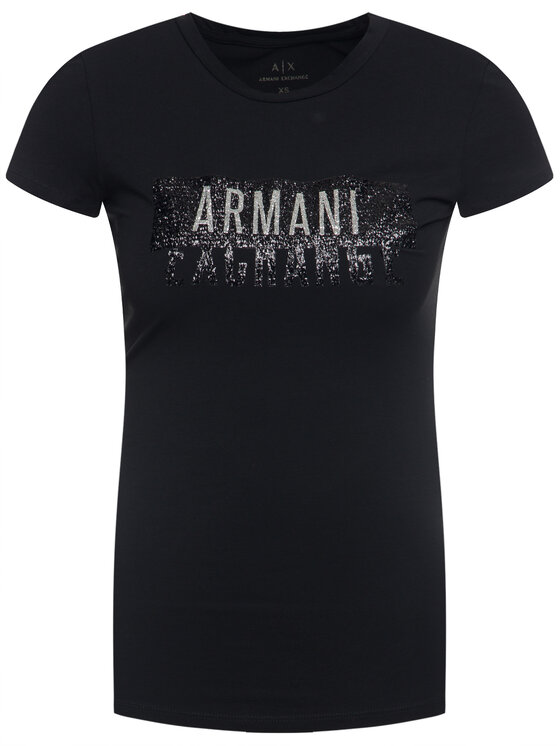 Armani Exchange Armani Exchange Marškinėliai 6GYT91 YJC7Z 1200 Juoda Slim Fit