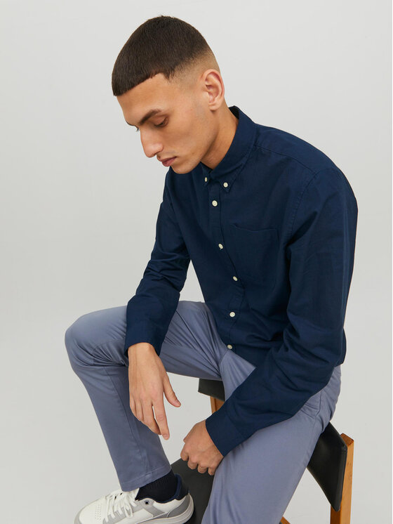 Jack & Jones Jack & Jones Koszula 12182486 Granatowy Slim Fit