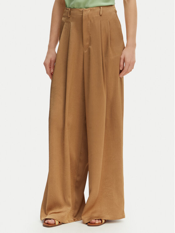 Iconique Iconique Pantaloni palazzo Harper IC26-014 Marrone chiaro Wide Leg