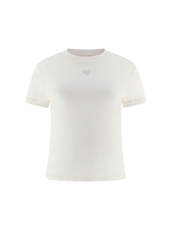 Guess Guess T-Shirt W5BP07 KCGM2 Écru Slim Fit