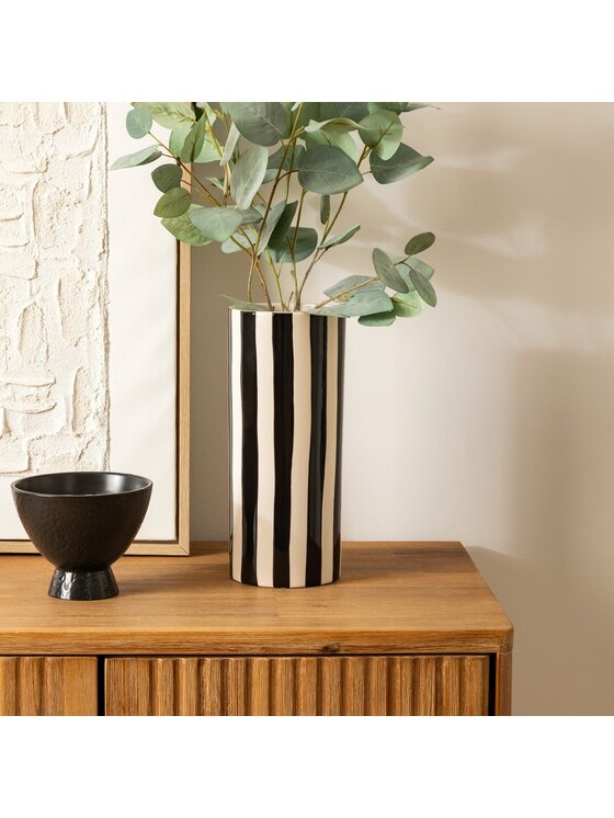 MIAhome MIAhome Wazon ceramiczny w pasy 30 cm Kolorowy