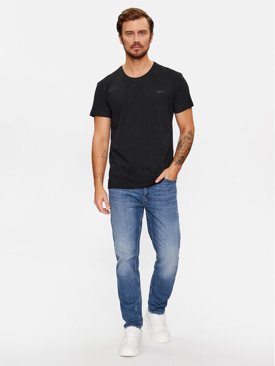 Gant Gant Súprava tričiek C-Neck 2 Pack 900002008 Čierna Regular Fit