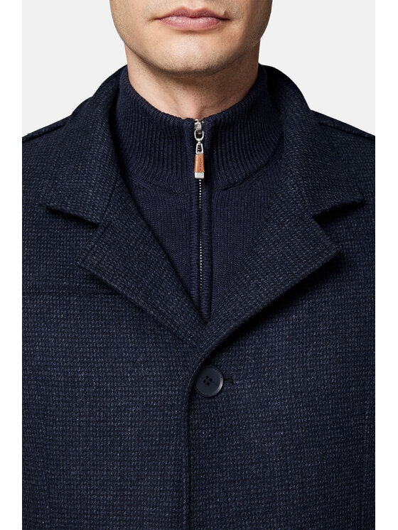 Lancerto Lancerto Płaszcz wełniany Brekstad PC073223000012 Granatowy Regular Fit