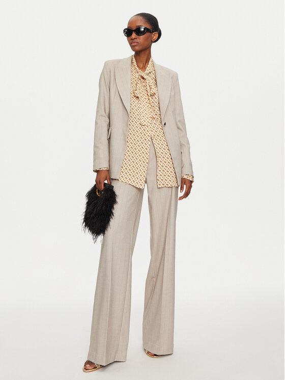 Maryley Maryley Pantaloni di tessuto 24IB598/M07 Beige Regular Fit