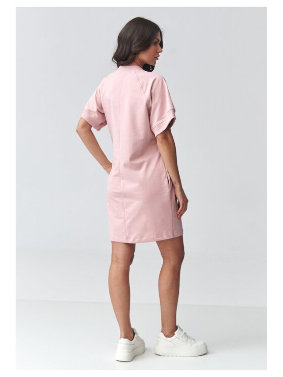 Makadamia Makadamia Sukienka codzienna M920 Różowy Loose Fit
