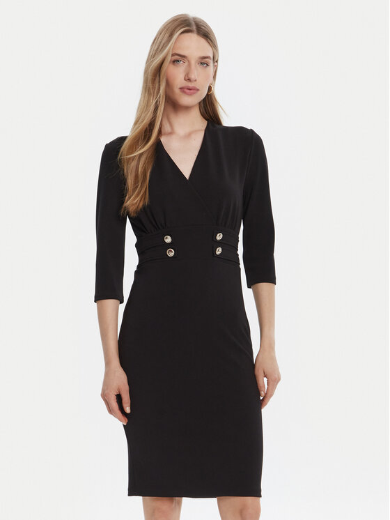 Rinascimento Rinascimento Koktel haljina CFC0126151003 Crna Slim Fit