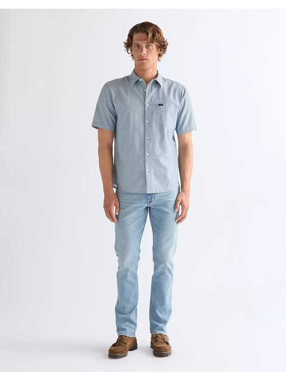 Wrangler Wrangler Koszula SS 1 PKT SHIRT Niebieski Regular Fit