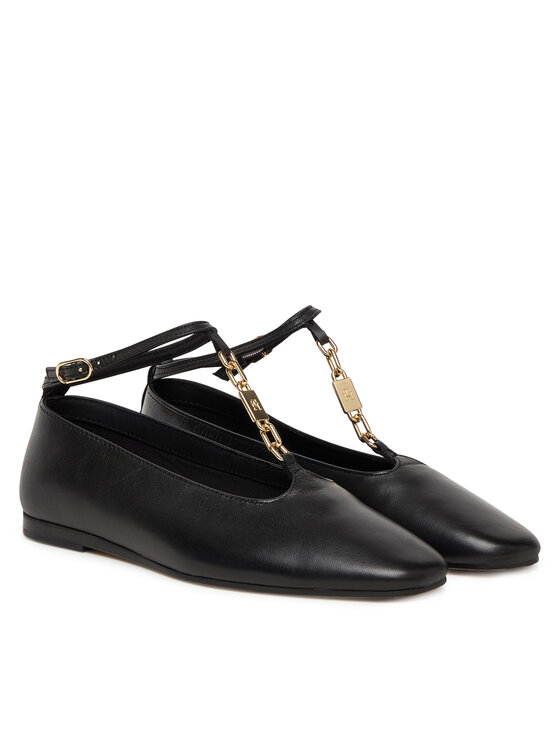 Tommy Hilfiger Tommy Hilfiger Baleríny Th-Bar Chain Ballet FW0FW09003 Černá
