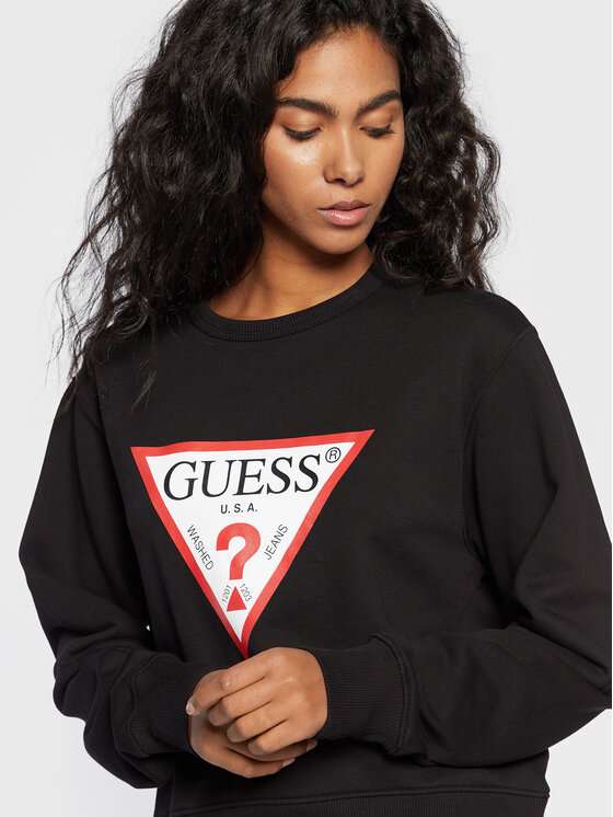 Guess Guess Μπλούζα Original W2YQ16 KBA10 Μαύρο Regular Fit