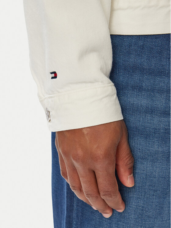 Tommy Hilfiger Tommy Hilfiger Geacă de blugi MW0MW45096 Alb Regular Fit