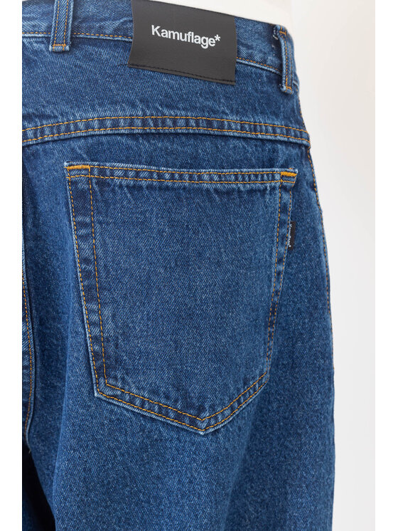 Kamuflage Kamuflage Jeansy Way Too Big Double Knee Granatowy Baggy Fit