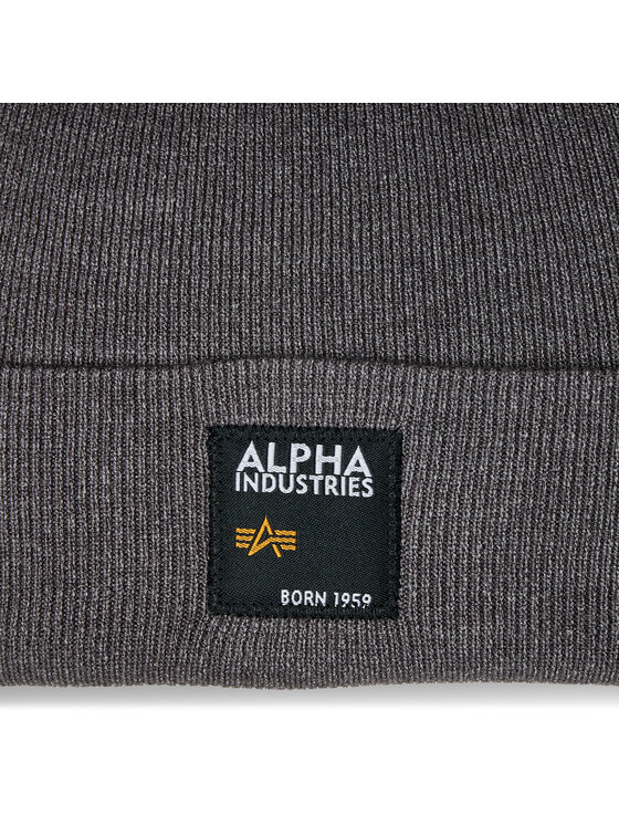 Alpha Industries Alpha Industries Czapka Label Beanie 118934 Szary