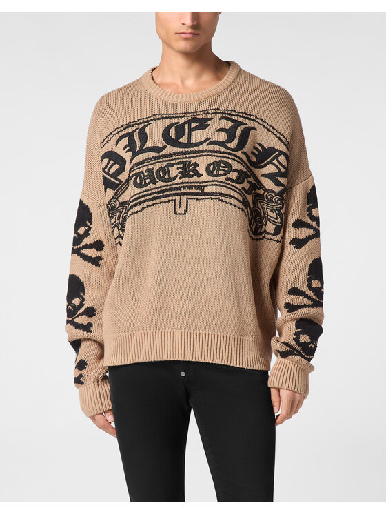 PHILIPP PLEIN PHILIPP PLEIN Longsleeve 11483 Beżowy Regular Fit