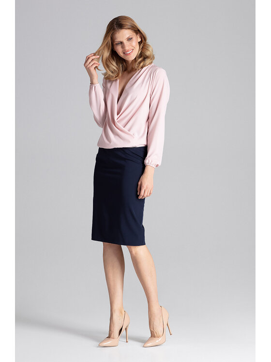 FIGL FIGL Bluzka M659 Różowy Regular Fit